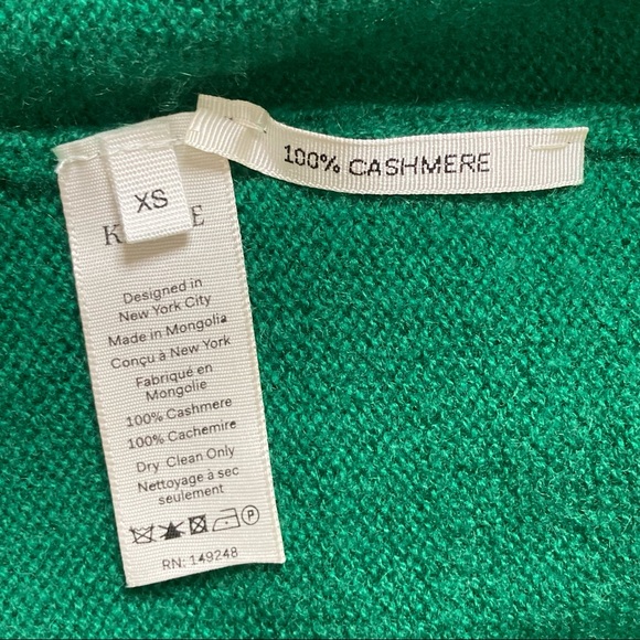 Khaite Amelia V-Neck Cashmere Button Front Raglan Cardigan In Green Size XS - Picture 4 of 5